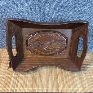 Vintage Cape Craft Pine Wooden Bread Tray~"Give Us‎ Our Daily Bread"~12"Lx8"W
